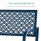 Best Choice Products Indoor Outdoor Steel Garden Bench w/ Geometric Backrest, Foot Levelers